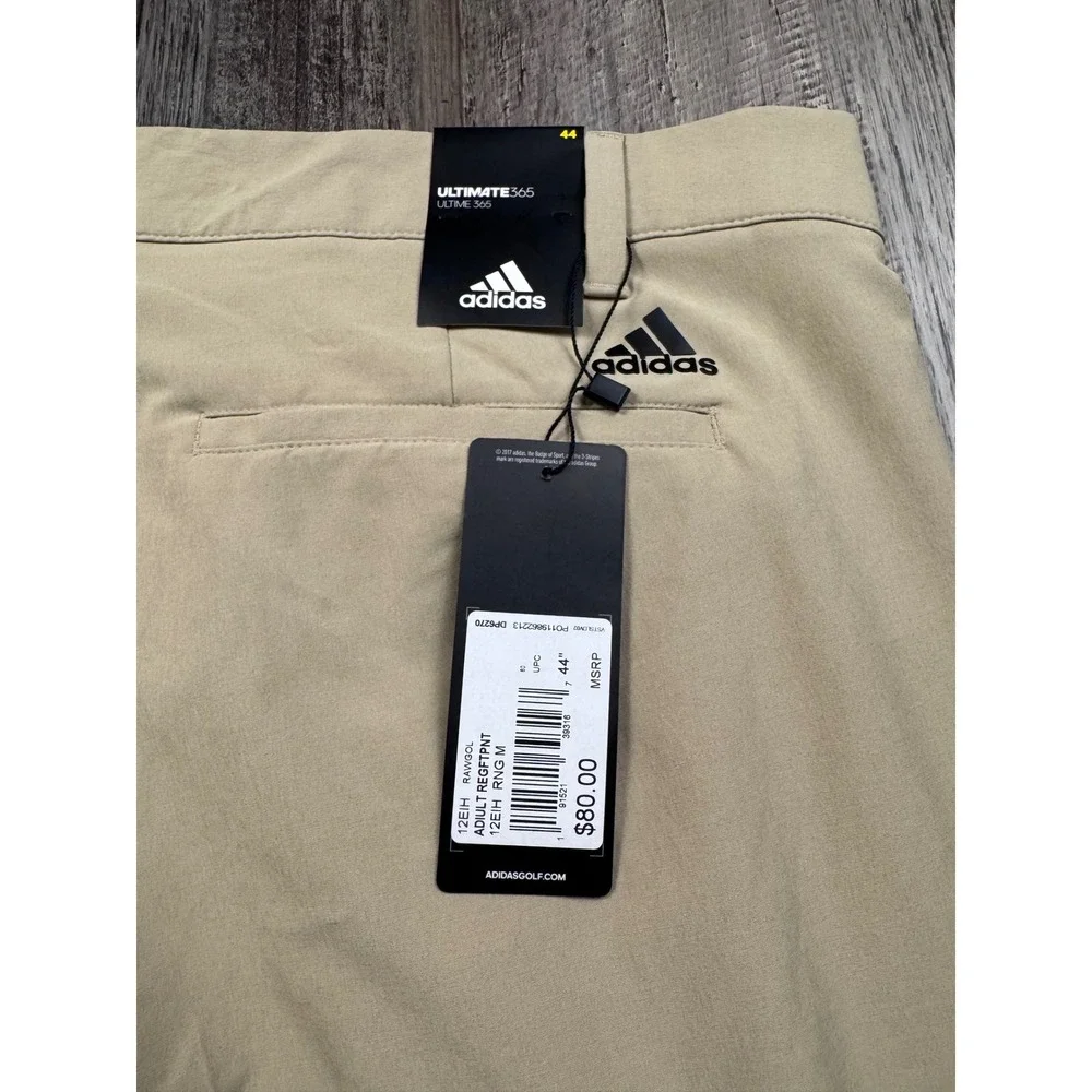 Adidas Mens Ultimate365 Golf Pants Beige Tan Raw Gold DP6270 Size 44 NEW